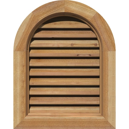Round Top Gable Vent Functional, Western Red Cedar Gable Vent W/ Brick Mould Face Frame, 32W X 24H